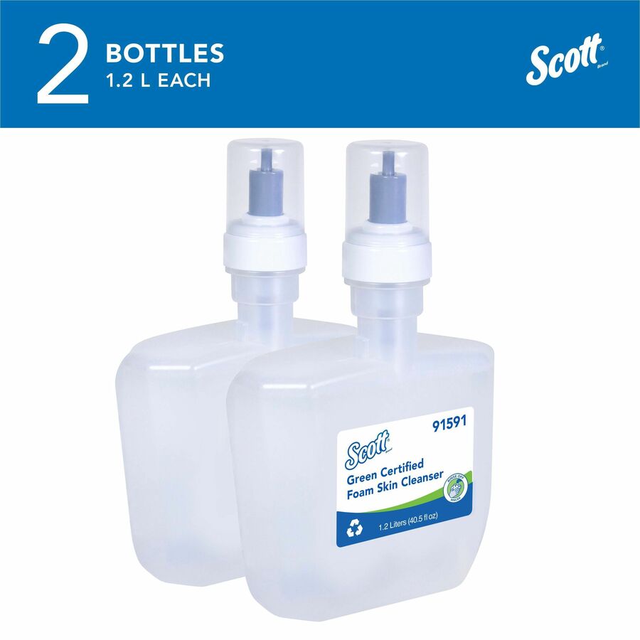 Scott Green Certified Foam Hand Soap - Foam - 1.27 quart - Applicable on Hand - Dye-free, Fragrance-free - 2 / Carton