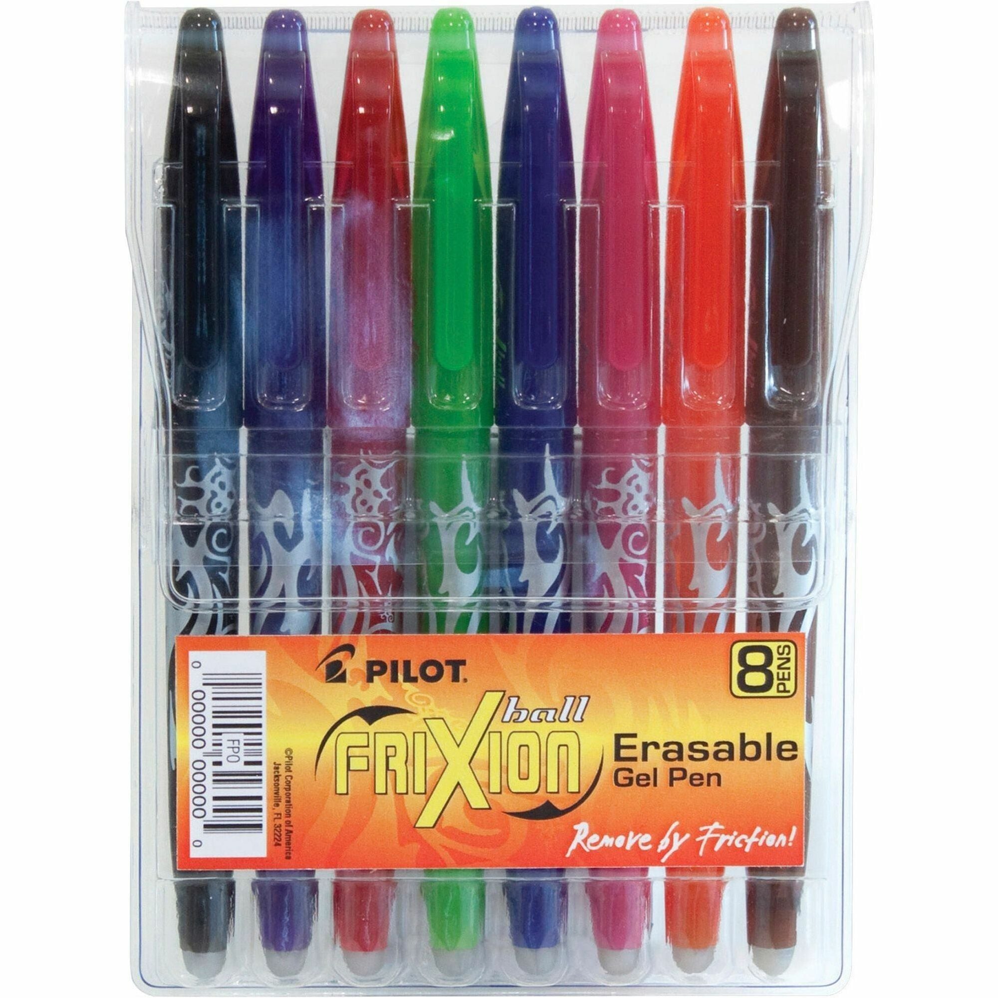FriXion Gel Pens - 0.7 mm Fine Pen Point - Erasable - Assorted Ink - Gel-based - Document, Writing - 8 / Pack