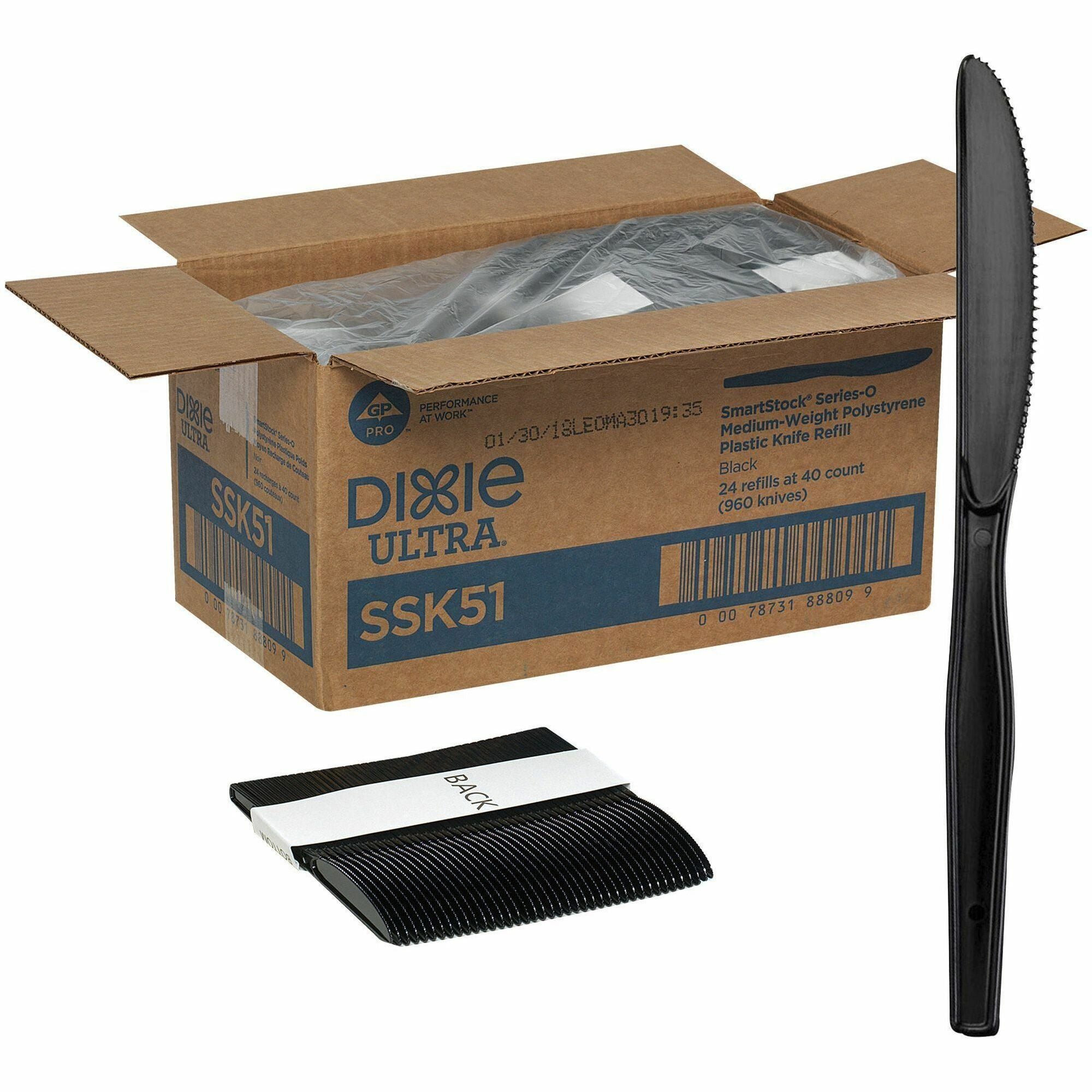 Spread Knife - 1 x Spread Knife - Black - 40/Pack - 24 / Carton