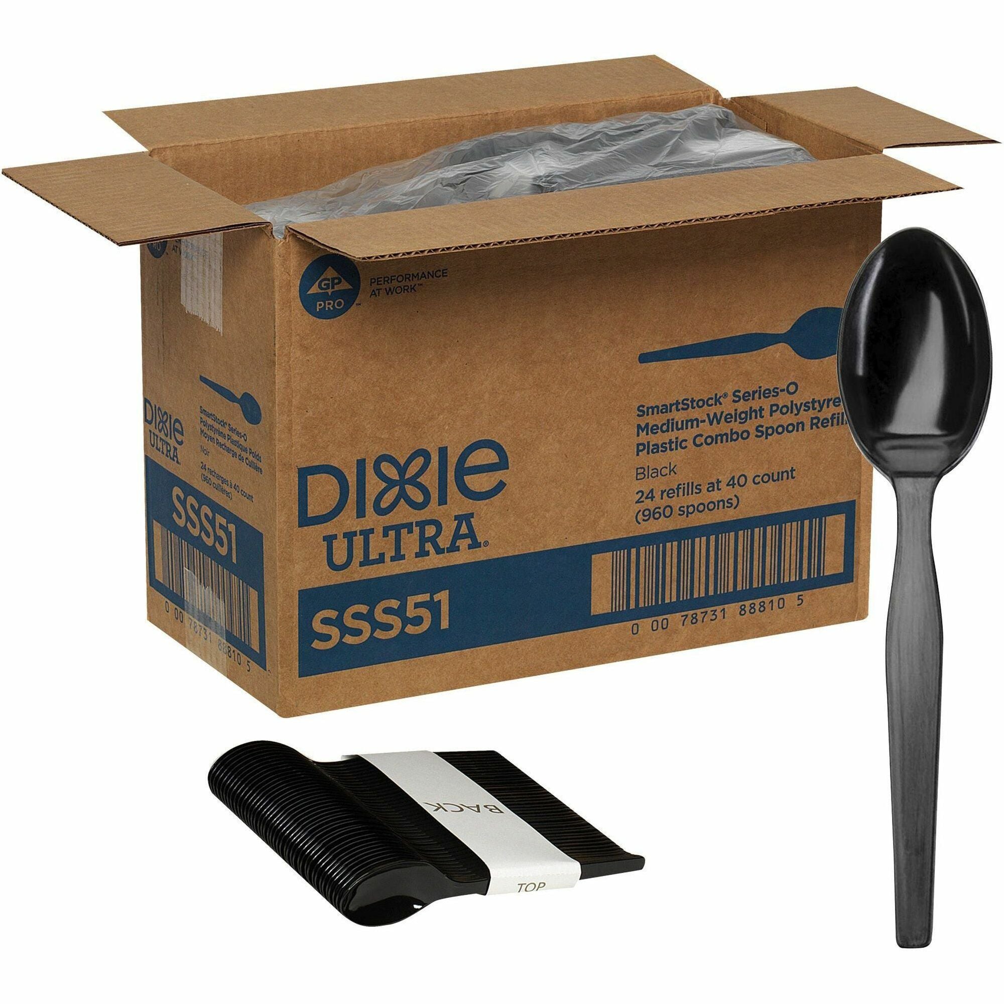 Spoon - 1 x Spoon - Black - 40/Pack - 24 / Carton