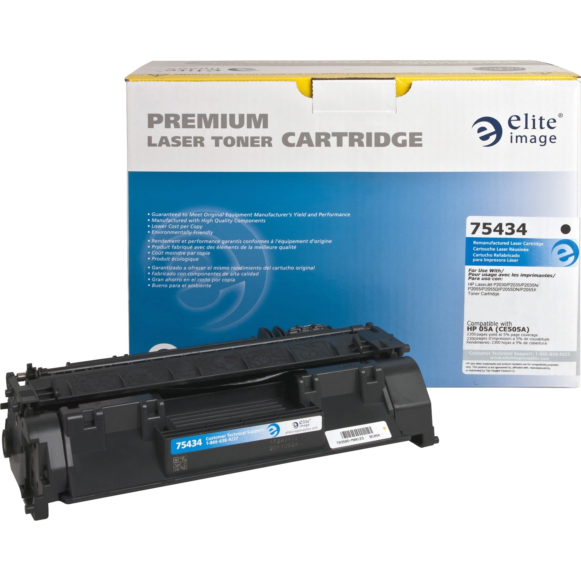 Elite Image Remanufactured Laser Toner Cartridge 05A (CE505A) - Black - 1 Each