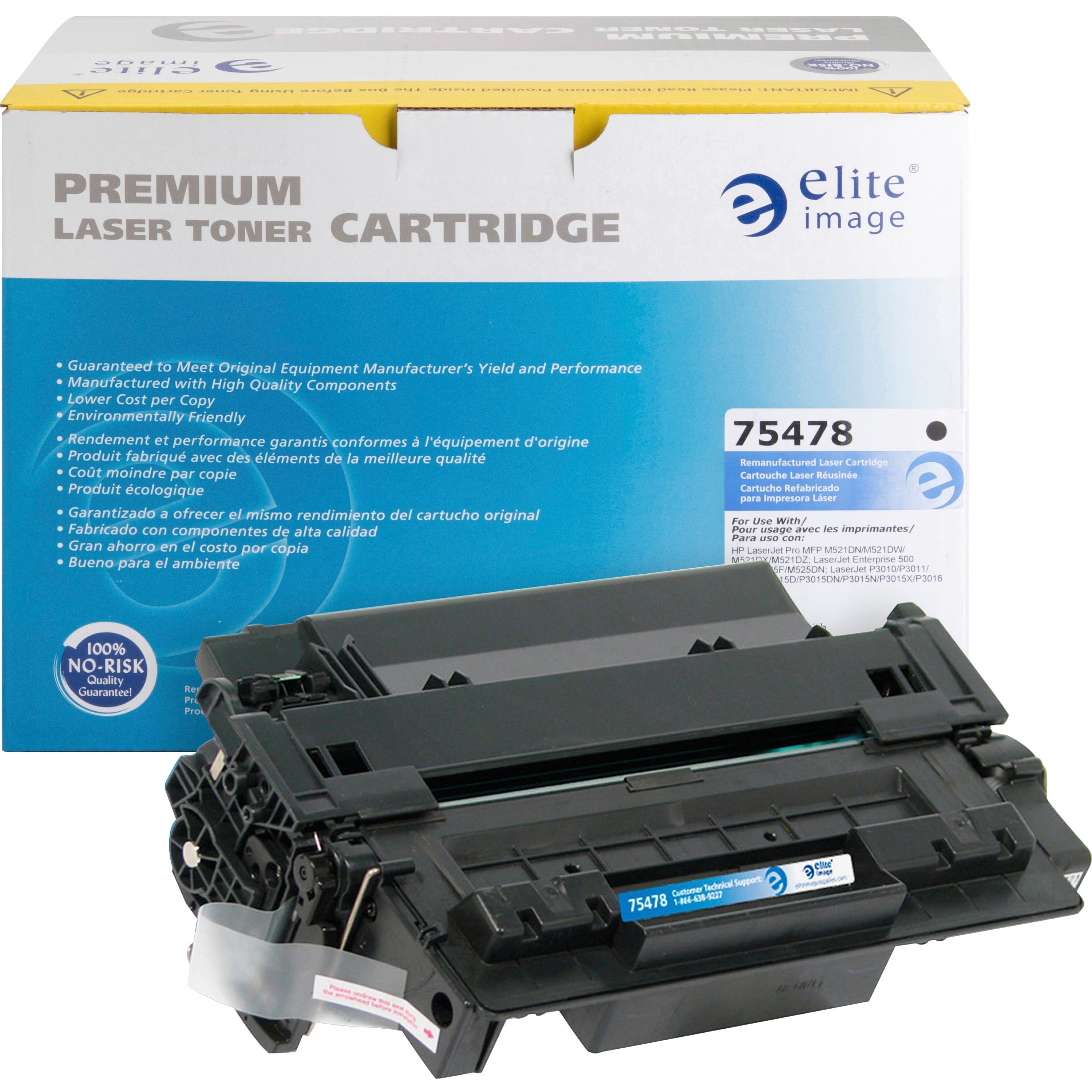 Elite Image Remanufactured Laser Toner Cartridge 55A (CE255A) - Black - 1 Each