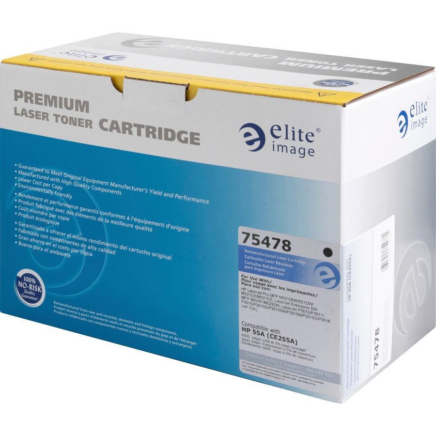 Elite Image Remanufactured Laser Toner Cartridge 55A (CE255A) - Black - 1 Each