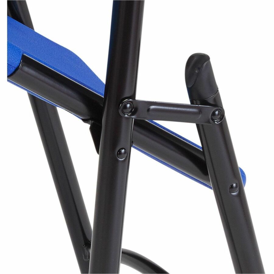 NPS® 600 Series Heavy Duty Plastic Folding Chair, Pack of 4, Surface Color: Blue, Frame Color: Black