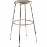 NPS® 25"-33" Height Adjustable Heavy Duty Vinyl Padded Steel Stool, Surface Color: Grey, Frame Color: Grey