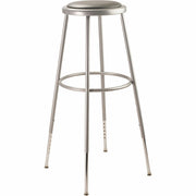 NPS® 32"-39" Height Adjustable Heavy Duty Vinyl Padded Steel Stool, Surface Color: Grey, Frame Color: Grey