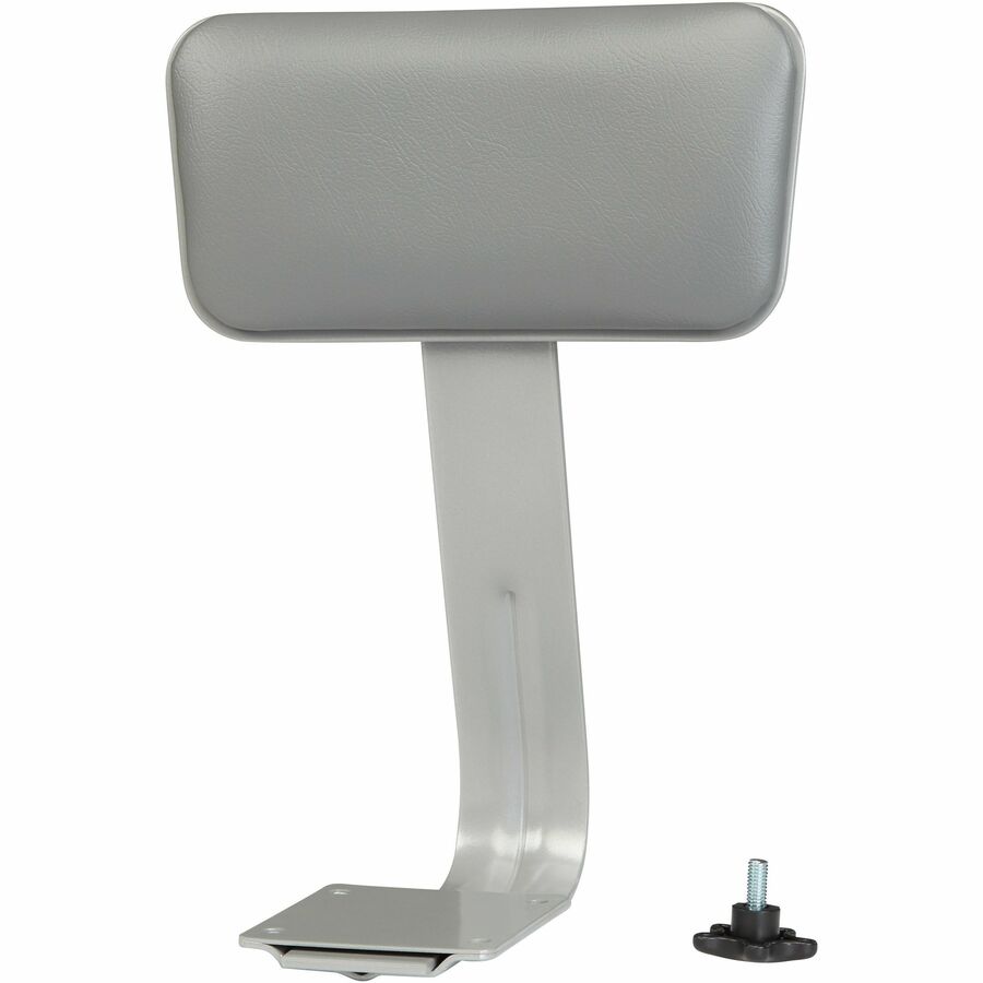 NPS® 25"-33" Height Adjustable Heavy Duty Vinyl Padded Swivel Steel Stool with Backrest, Surface Color: Grey, Frame Color: Grey