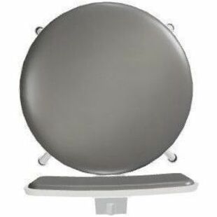 NPS® 25"-33" Height Adjustable Heavy Duty Vinyl Padded Swivel Steel Stool with Backrest, Surface Color: Grey, Frame Color: Grey