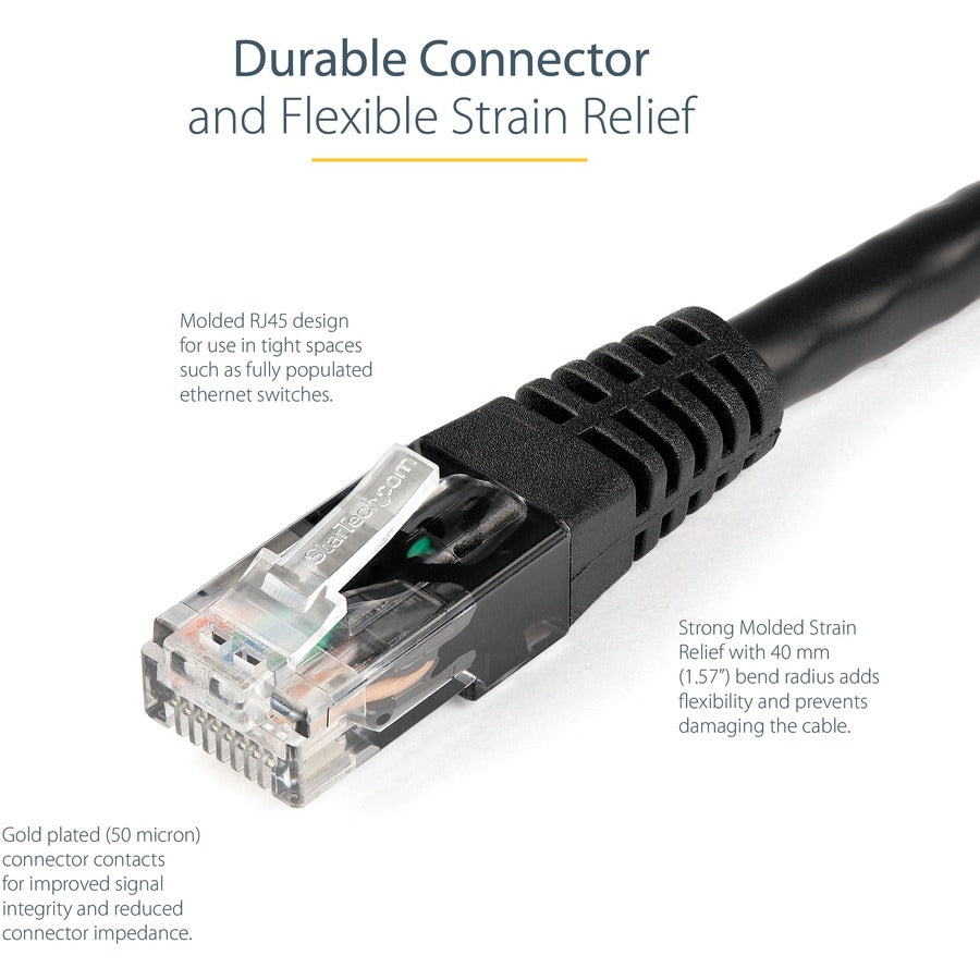 StarTech.com 3ft Black Cat6 UTP Patch Cable ETL Verified