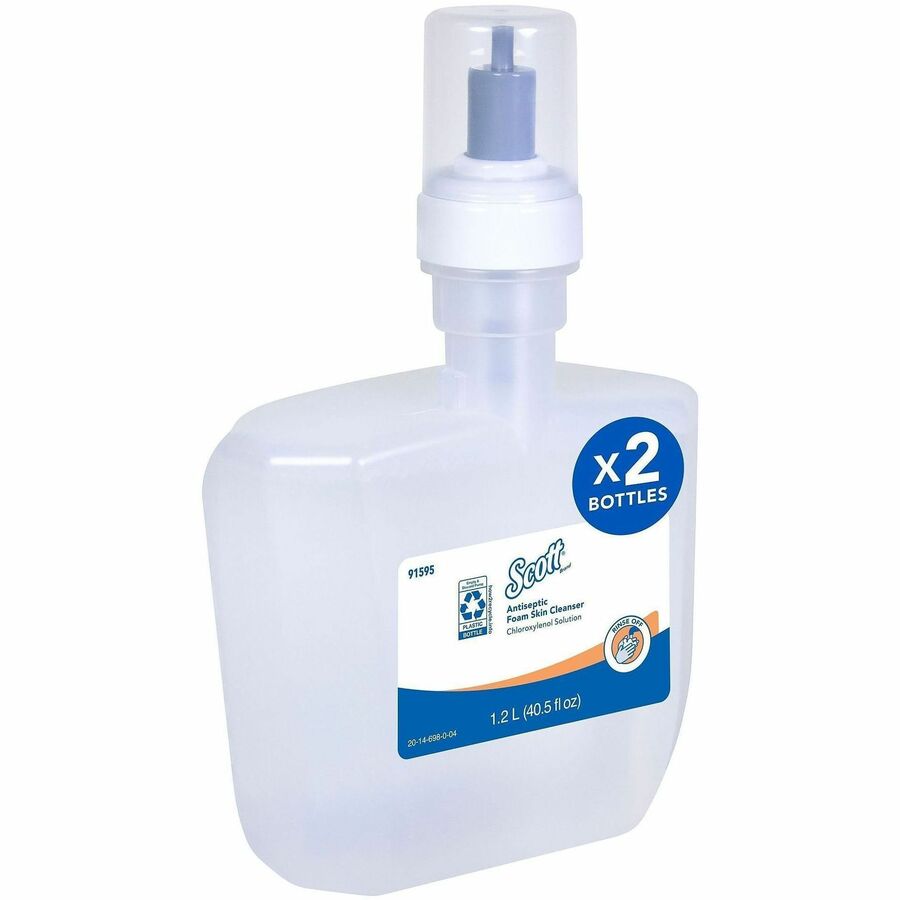 2.53 lb - Bottle Dispenser - Hand, Skin - Clear - Anti-septic, Unscented, Non-staining, Fragrance-free - 2 / Carton