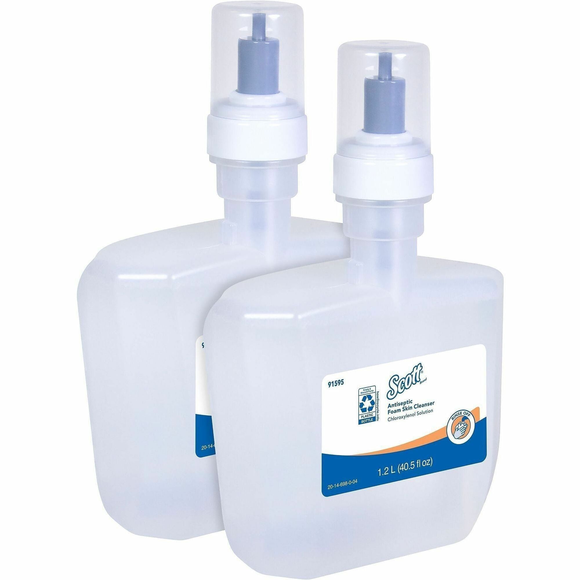 2.53 lb - Bottle Dispenser - Hand, Skin - Clear - Anti-septic, Unscented, Non-staining, Fragrance-free - 2 / Carton