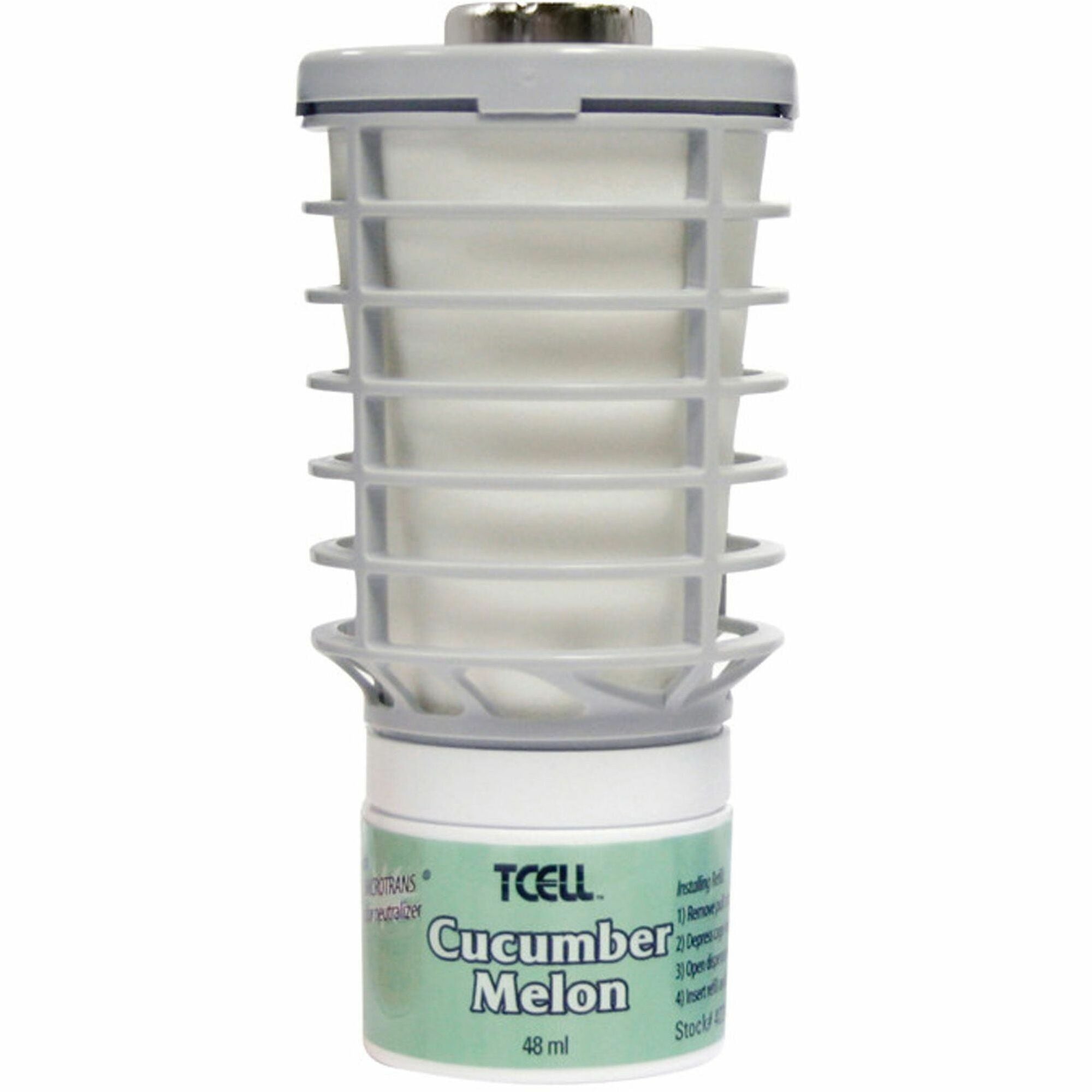 Rubbermaid Commercial TCell Dispenser Fragrance Refill - 6000 ft³ - Cucumber Melon - 60 Day - Odor Neutralizer, VOC-free, Recyclable - 1 Each