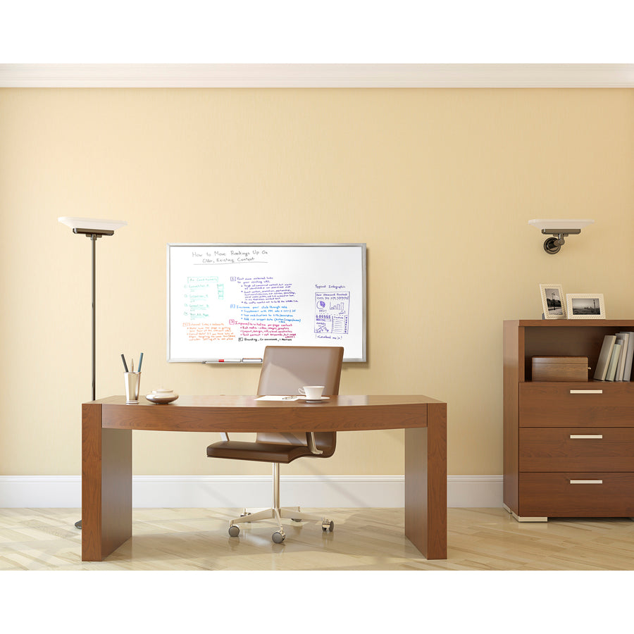 72" (6 ft) Width x 48" (4 ft) Height - Melamine Surface - Aluminum Frame - Durable, Non-magnetic - 1 Each