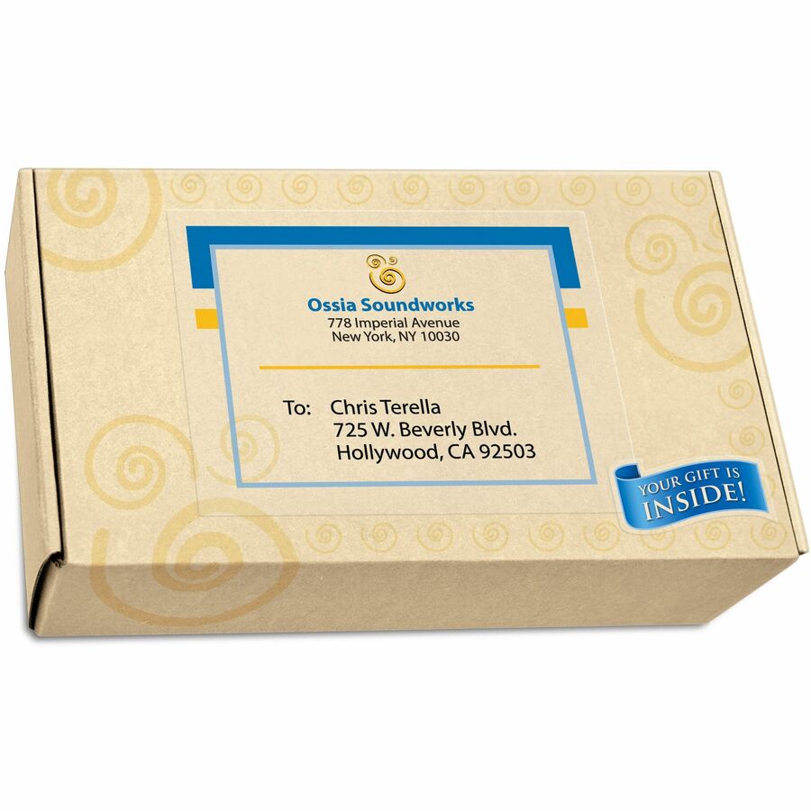 Matte Clear Shipping Labels, 8 1/2" x 11", Permanent Adhesive, Rectangle, Inkjet Compatible, Film Material, Chlorine-free, PVC-free, 1 Sheet, 10 Labels per Pack