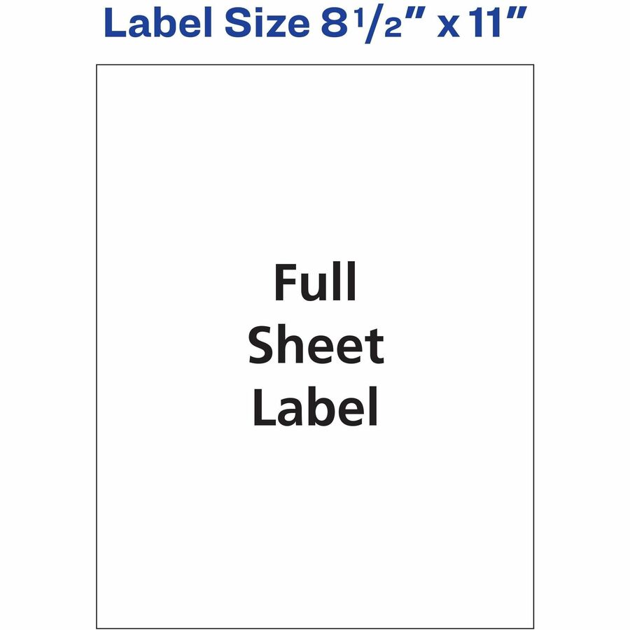 Matte Clear Shipping Labels, 8 1/2" x 11", Permanent Adhesive, Rectangle, Inkjet Compatible, Film Material, Chlorine-free, PVC-free, 1 Sheet, 10 Labels per Pack