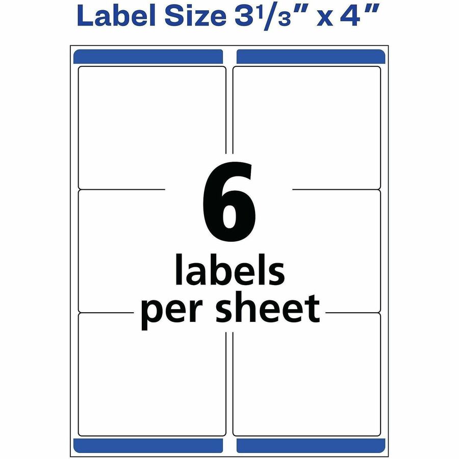 Avery&reg; Clear Shipping Labels, Sure Feed, 3-1/3" x 4" , 60 Labels (18664)