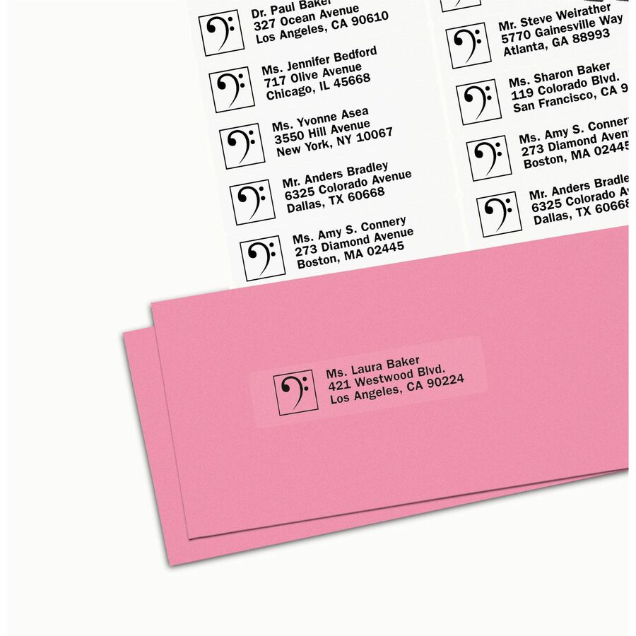 Avery Easy Peel Inkjet Printer Mailing Labels, Matte Clear, 1" x 4", Rectangle, Permanent Adhesive, 20 Sheets, 200 Labels per Pack