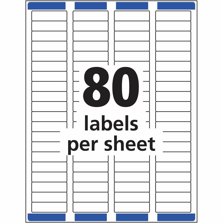 Avery Easy Peel Clear Return Address Labels, 1/2" x 1 3/4", Matte, Permanent Adhesive, Rectangle, Laser Compatible, 80 Labels/Sheet, 10 Sheets, 800 Labels/Pack