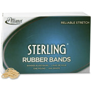 Alliance Rubber Sterling Rubber Bands - Size: #8 - 0.9" Length x 62.5 mil Thickness - Durable, Elastic - Natural Crepe - 7100 / Box