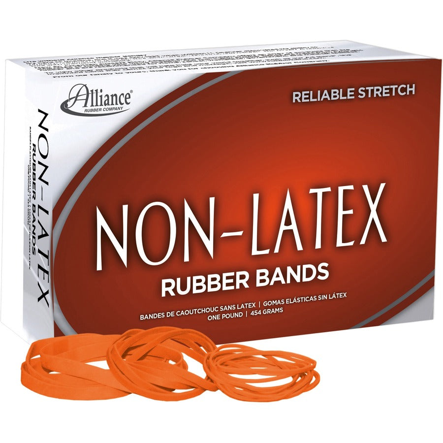 Alliance Rubber Rubber Bands - Size: #54 - Latex-free, Stretchable - Synthetic Rubber - Orange - 1 Box
