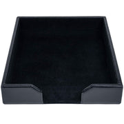 Dacasso Bonded Leather Letter Tray - 2" Height x 10.25" Width x 13.50" Length - Desktop - Black - Leather - 1 Each
