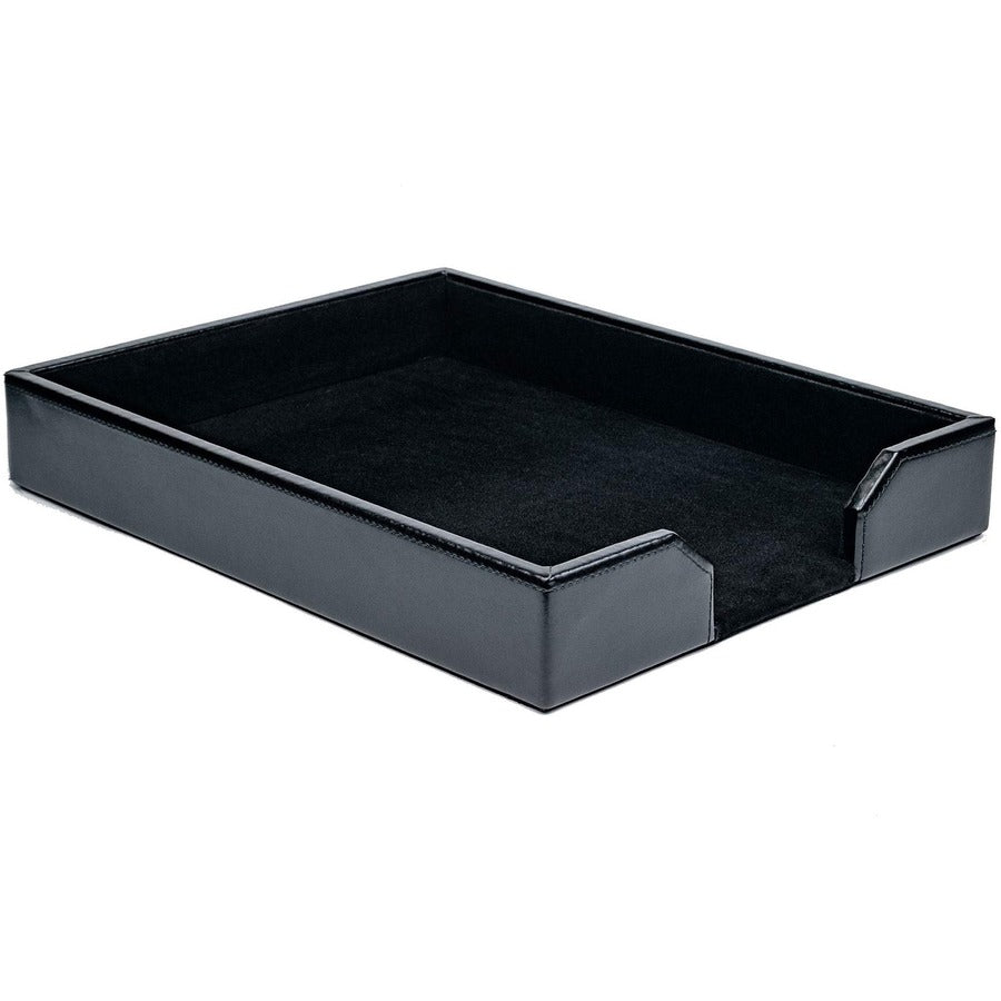 Dacasso Bonded Leather Letter Tray - 2" Height x 10.25" Width x 13.50" Length - Desktop - Black - Leather - 1 Each