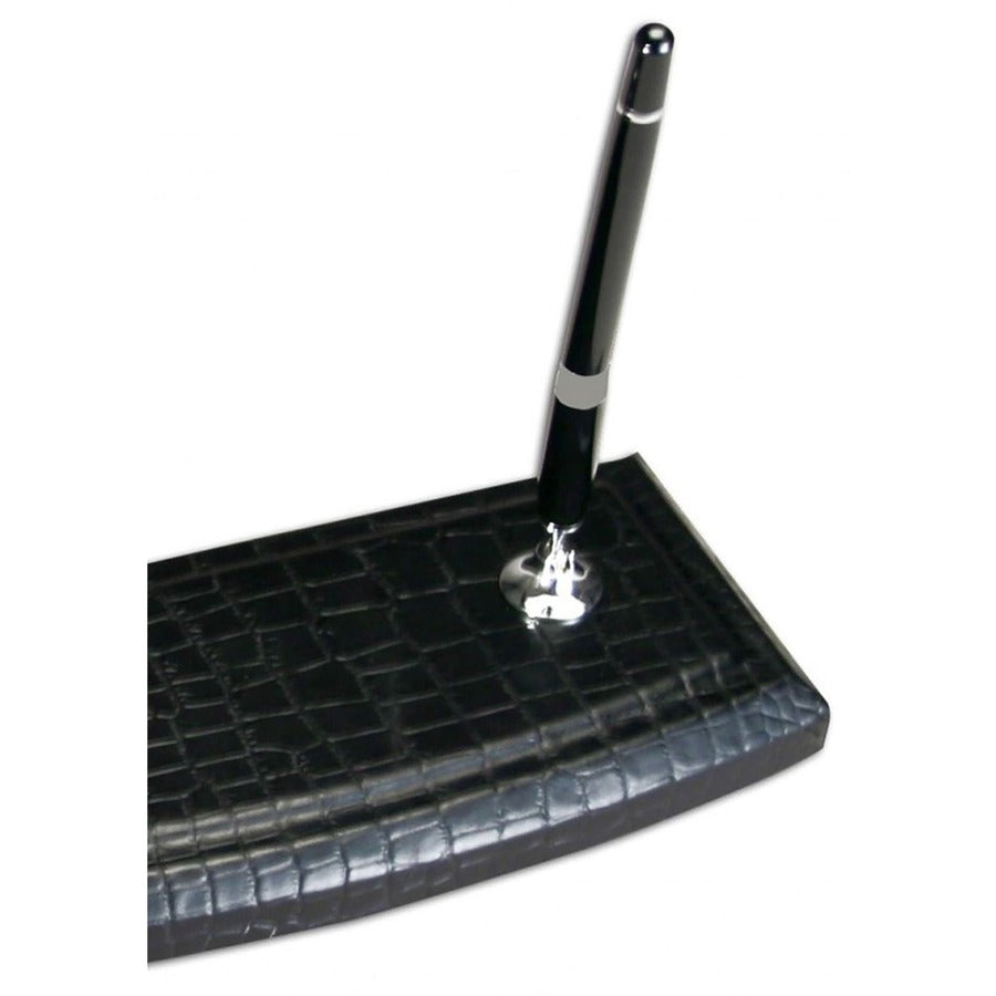 Dacasso Crocodile Embossed Black Leather Pen Stand