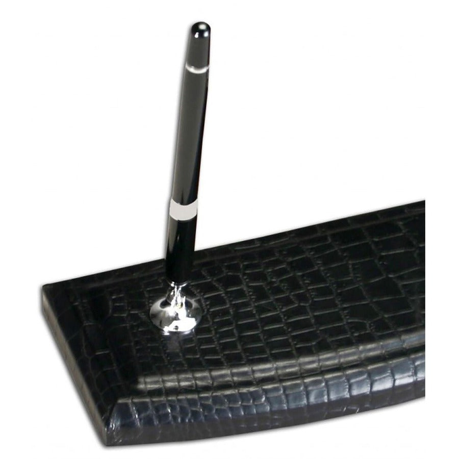 Dacasso Crocodile Embossed Black Leather Pen Stand