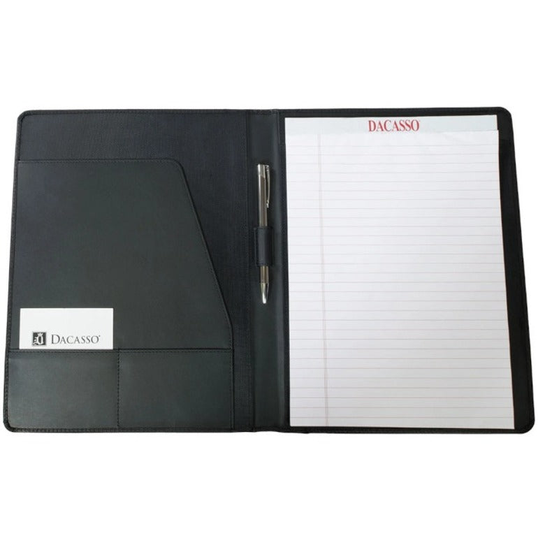 Dacasso Black Leather Standard Portfolio, 8 1/2" x 11", 1 Each