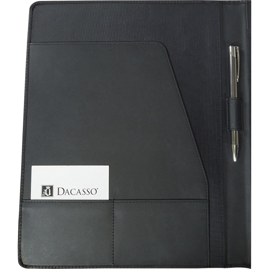 Dacasso Black Leather Standard Portfolio, 8 1/2" x 11", 1 Each