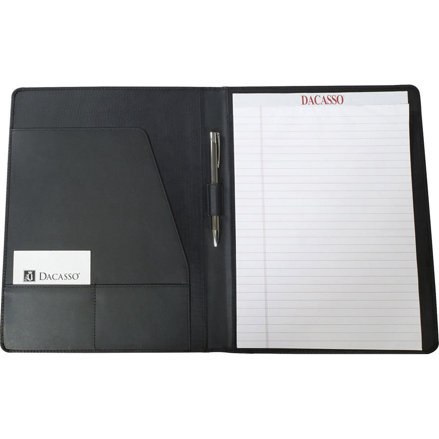 Dacasso Black Leather Standard Portfolio, 8 1/2" x 11", 1 Each