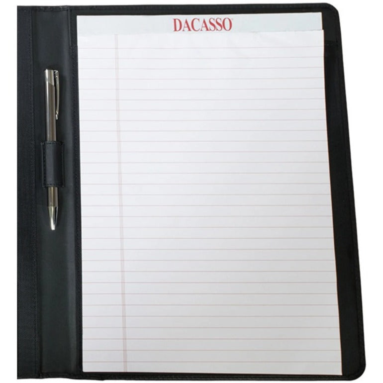 Dacasso Black Leather Standard Portfolio, 8 1/2" x 11", 1 Each
