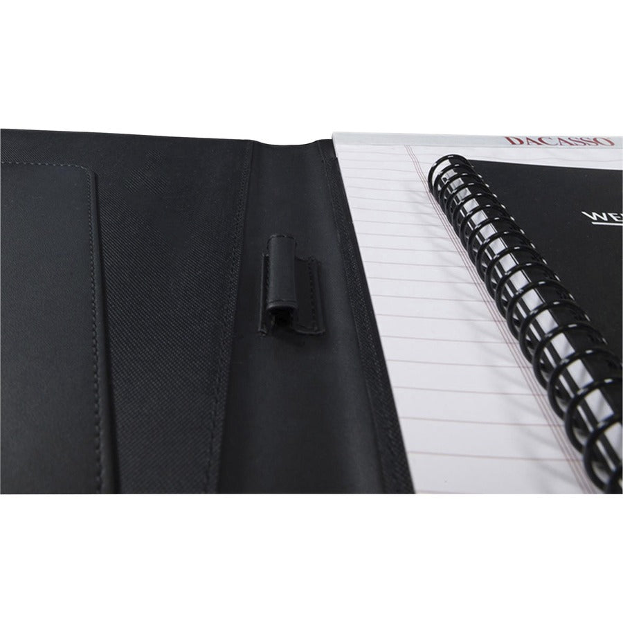 Dacasso Black Leather Standard Portfolio, 8 1/2" x 11", 1 Each