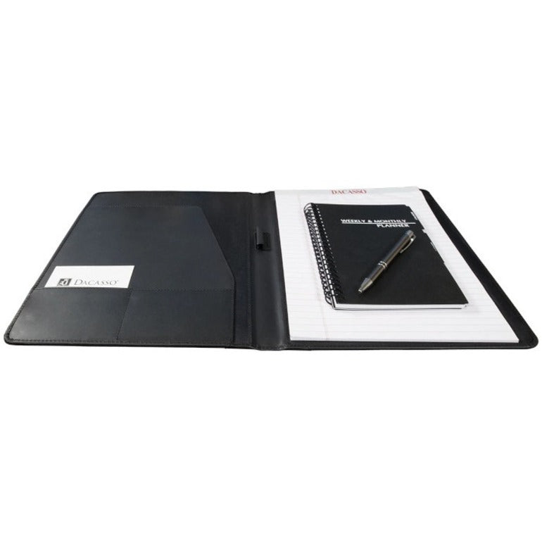 Dacasso Black Leather Standard Portfolio, 8 1/2" x 11", 1 Each