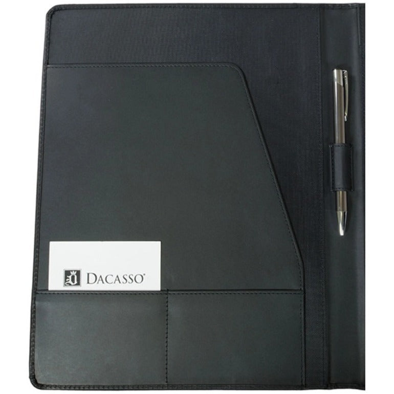 Dacasso Black Leather Standard Portfolio, 8 1/2" x 11", 1 Each