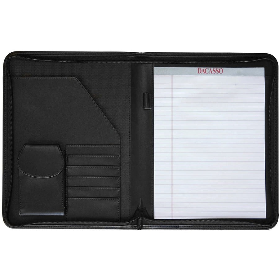 Dacasso Deluxe Letter Portfolio - 8 1/2" x 11" - Black - 1 Each
