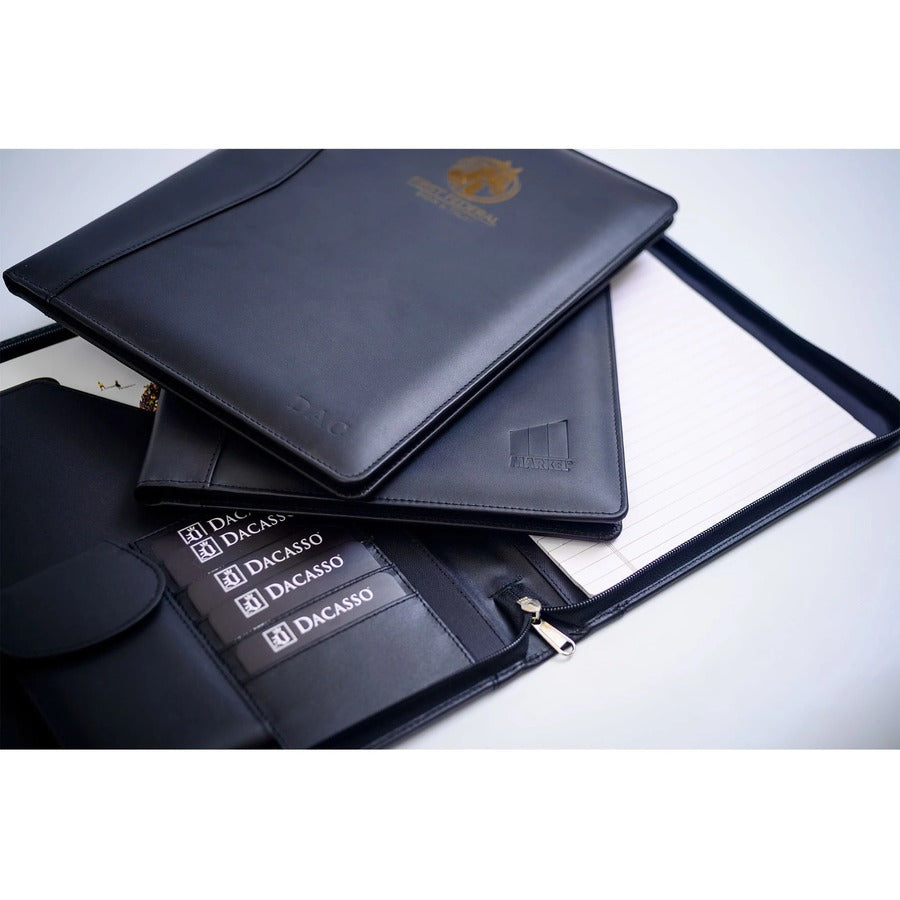 Dacasso Deluxe Letter Portfolio - 8 1/2" x 11" - Black - 1 Each