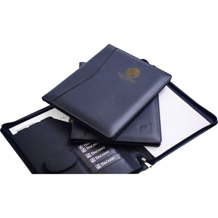 Dacasso Deluxe Letter Portfolio - 8 1/2" x 11" - Black - 1 Each