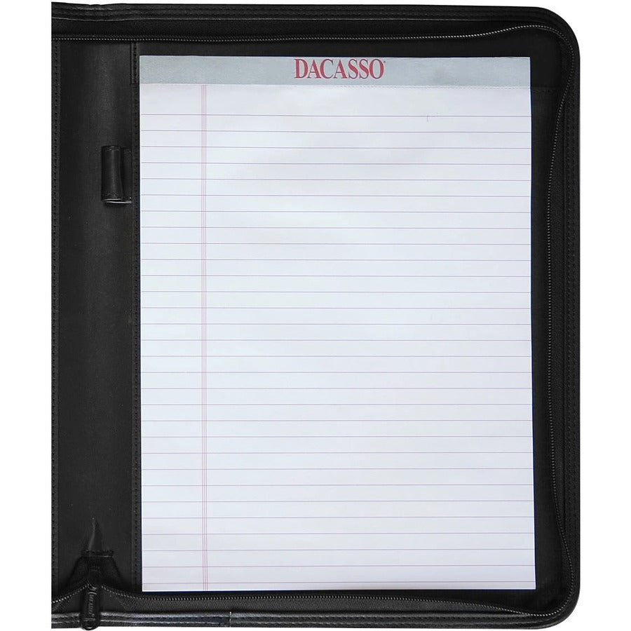 Dacasso Deluxe Letter Portfolio - 8 1/2" x 11" - Black - 1 Each