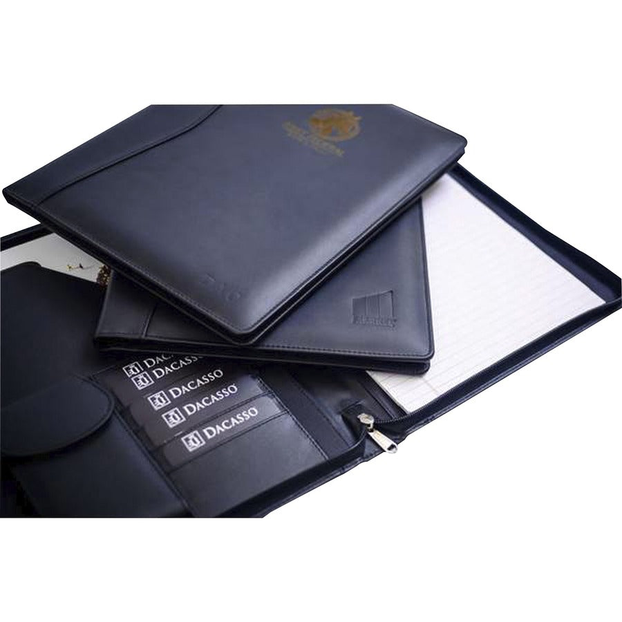 Dacasso Deluxe Letter Portfolio - 8 1/2" x 11" - Black - 1 Each