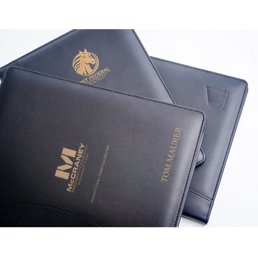 Dacasso Deluxe Letter Portfolio - 8 1/2" x 11" - Black - 1 Each