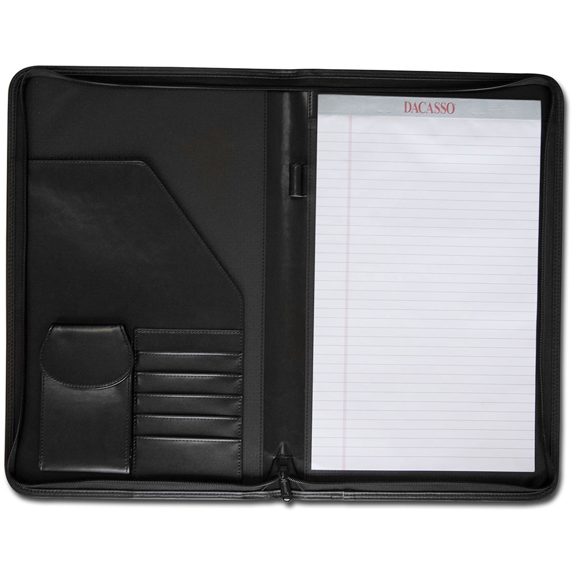 Dacasso Deluxe Legal Portfolio - 8 1/2" x 14" - Black - 1 Each