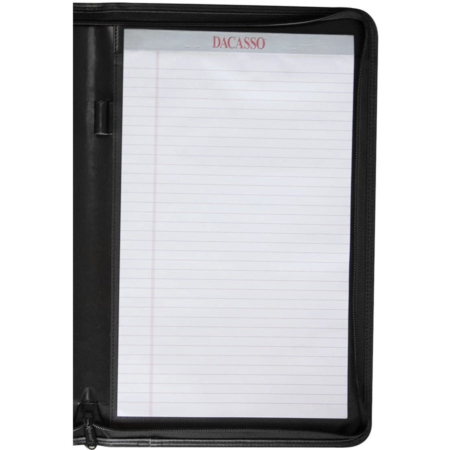 Dacasso Deluxe Legal Portfolio - 8 1/2" x 14" - Black - 1 Each