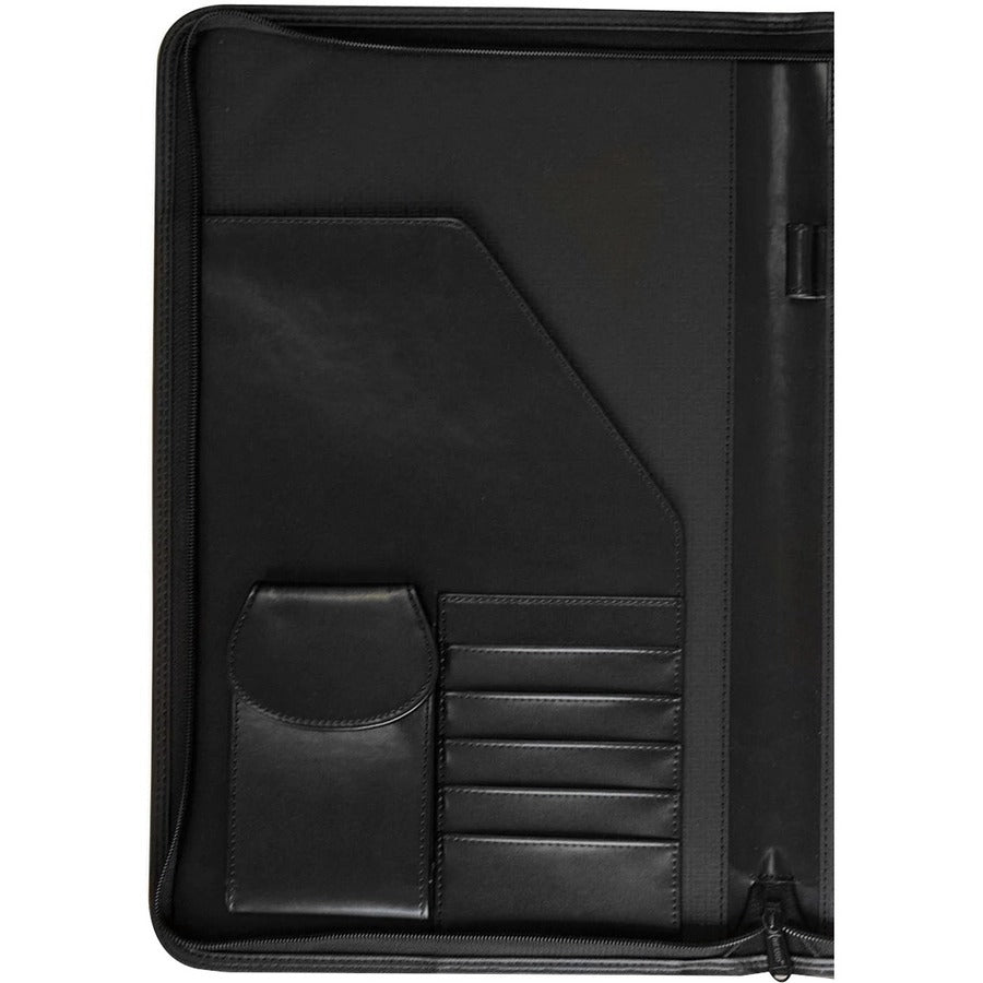 Dacasso Deluxe Legal Portfolio - 8 1/2" x 14" - Black - 1 Each