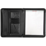 Dacasso Black Leather Enhanced Zip-Around Portfolio, Letter Size 8.5" x 11", 1 Each