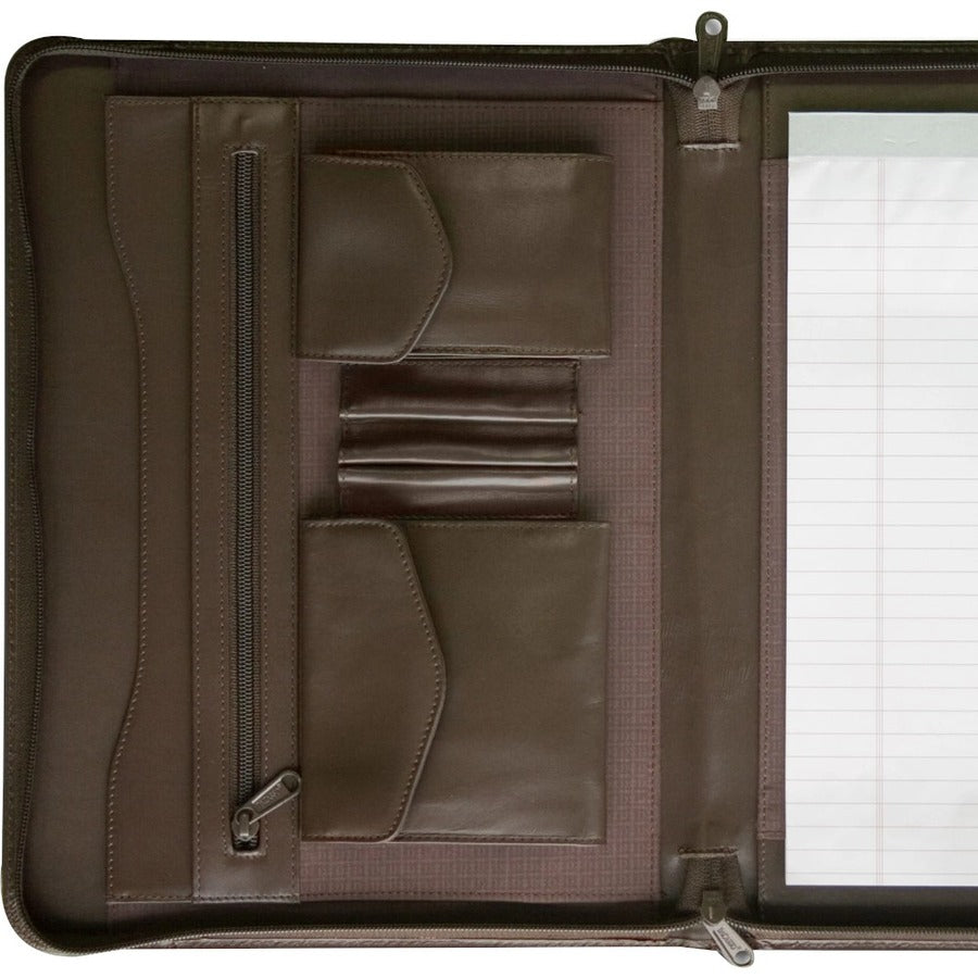 Dacasso Letter Portfolio - 8 1/2" x 11" - Chocolate Brown - 1 Each