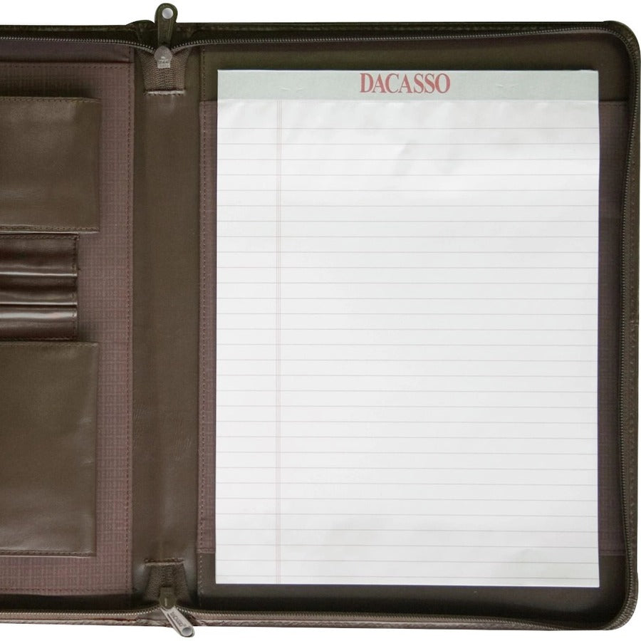 Dacasso Letter Portfolio - 8 1/2" x 11" - Chocolate Brown - 1 Each