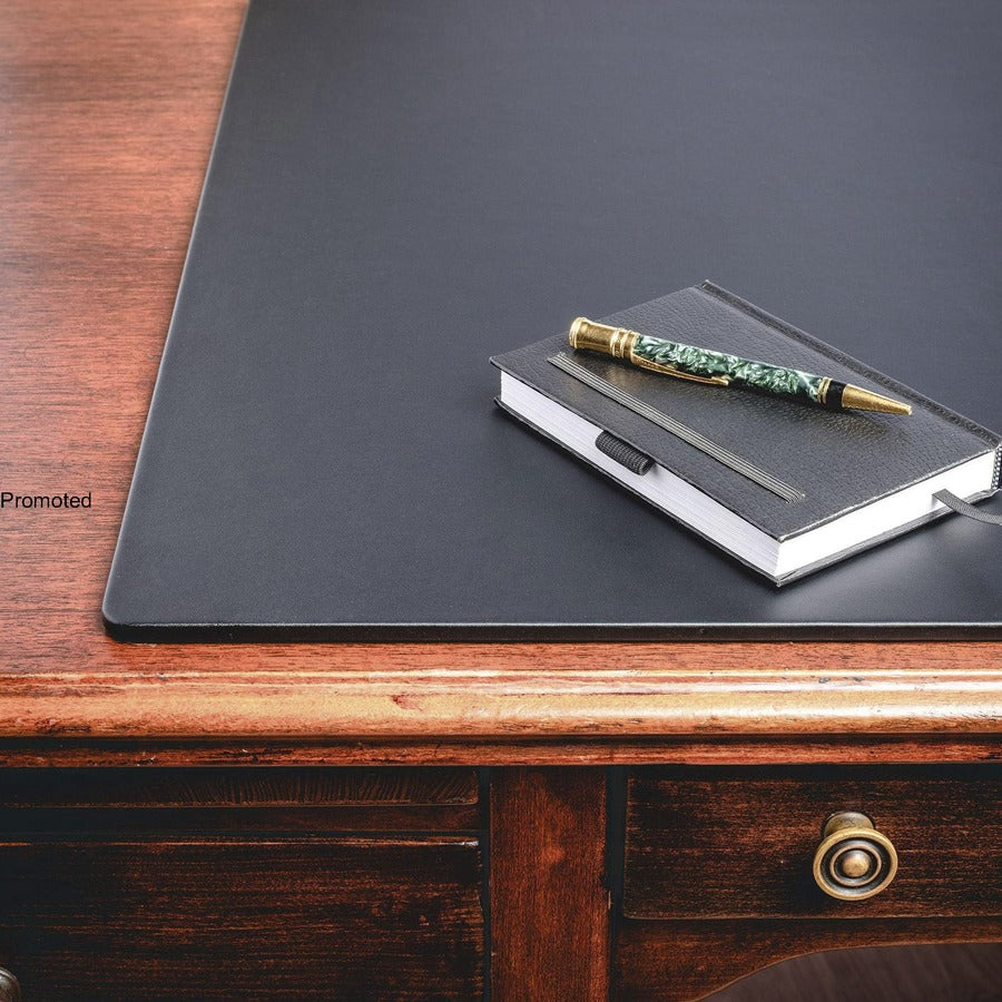 Dacasso Leather Desk Mat - Rectangular - 38" Width x 24" Depth - Felt Backing - Top Grain Leather - Black