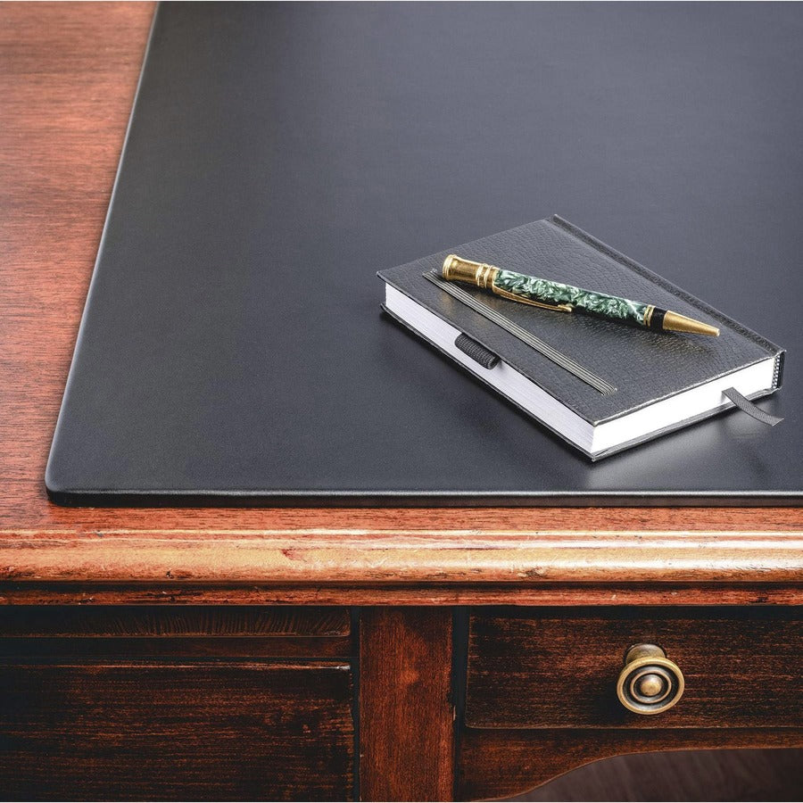 Dacasso Leather Desk Mat - Rectangular - 24" Width x 19" Depth - Felt Backing - Top Grain Leather - Black