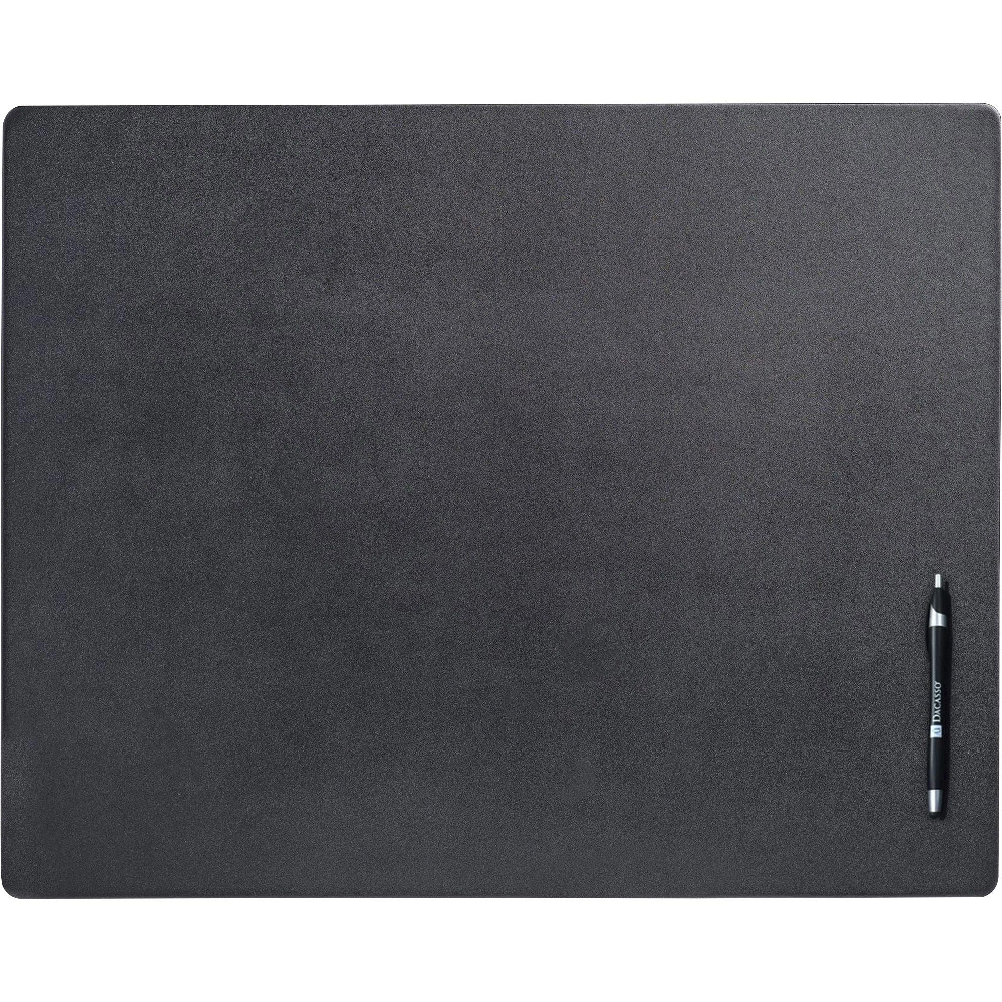 Dacasso Leather Desk Mat - Rectangular - 24" Width x 19" Depth - Felt Backing - Top Grain Leather - Black